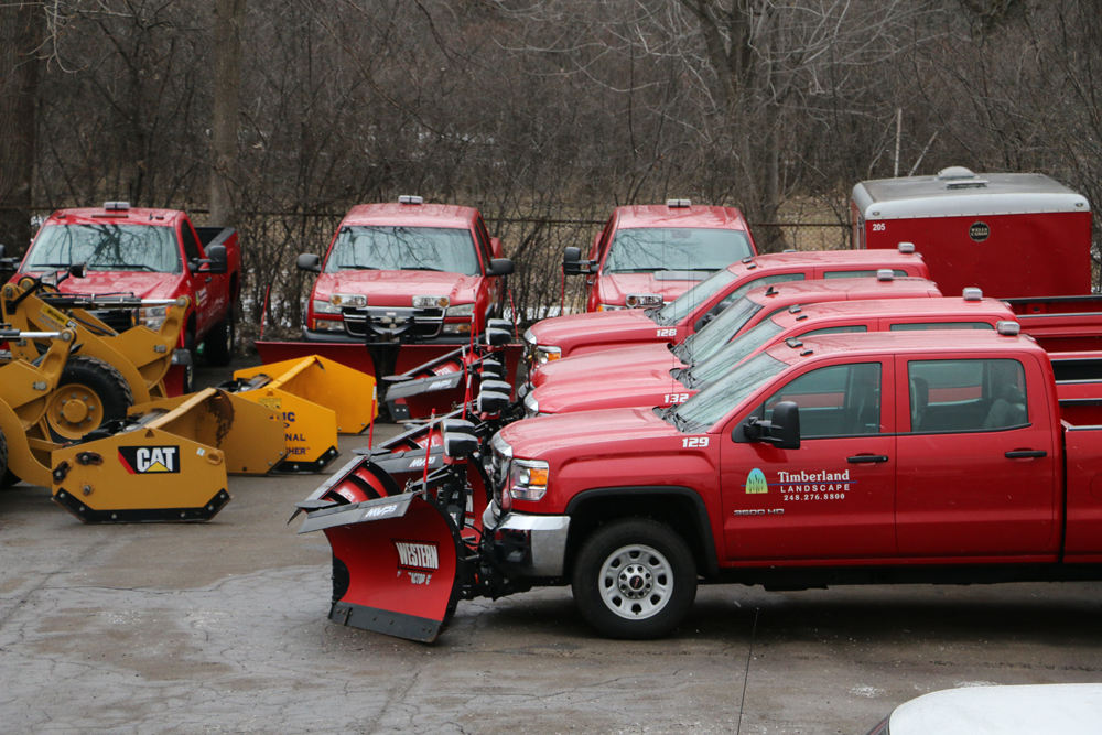 Photo of Timberland Landscaping trucks ready to plow